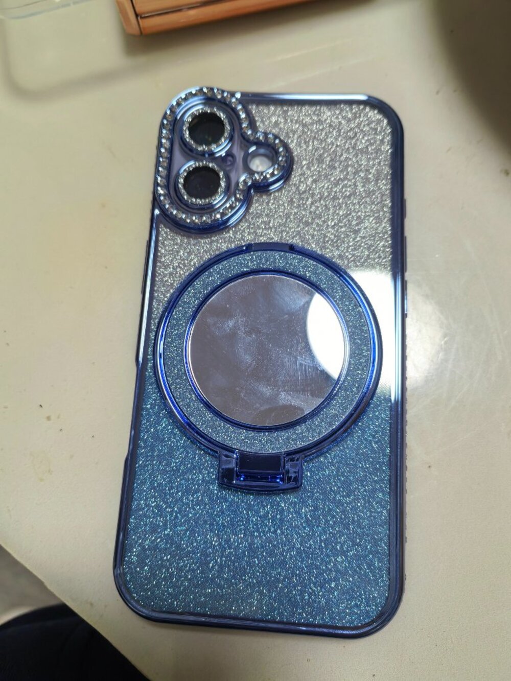 Glam Blue Glitter Rhinestone Case